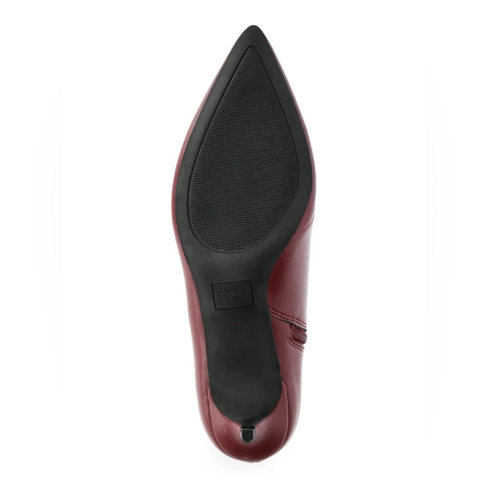 Scoop Women's Faux Leather Burgundy Kitten Heel Ankle Boots - Size 8 Like New - Picture 5 of 6